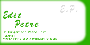 edit petre business card